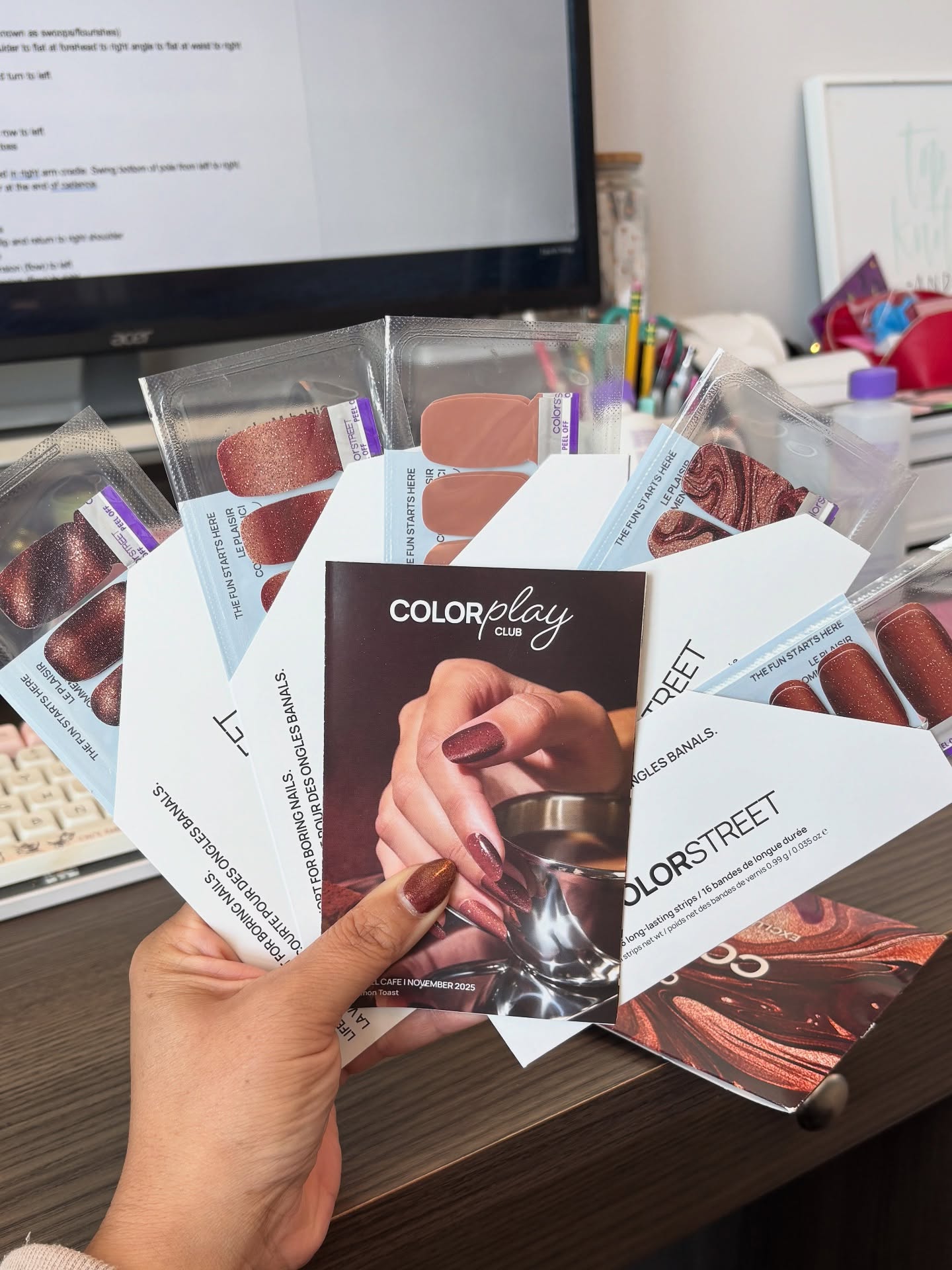The Color Play Club has EXCLUSIVE nail polish strips 💅🏼 in one of a kind designs and shades. Plus you earn credits month, every 3 months, AND for your birthday! 🥳

November 2025 - Caramel Cafe has to be one of my top 5️⃣ favorites to day!! 🤩

Sign up for the next one here and start earning rewards (or cancel anytime if subscriptions stress you out 😜). 

➡️ colorstreet.com/bethanyvargas/colorplay