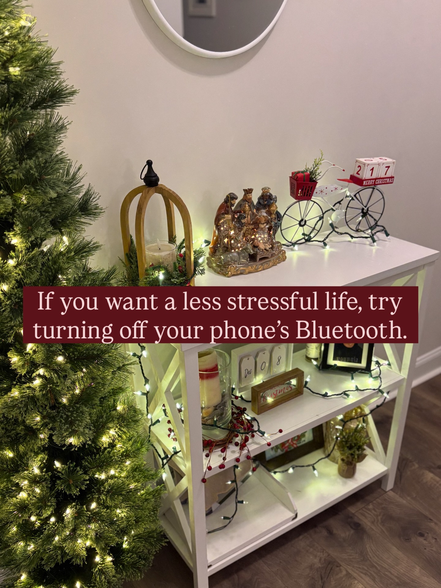 Here’s one tiny switch that made a big difference for slowing down my hurried heart and mind: turning off the Bluetooth of my phone when I don’t need it.

No constant pings. No checking my watch. No feeling like my phone is whispering my name every five seconds. Just peace.

It’s wild how such a small habit can calm your brain, your body, and your “why did I just pick up my phone again?” moments.

If you’ve been craving less noise and more control in your day, try it.

One tap. Instant quiet.

Your nervous system will thank you.

What’s one tiny thing you’ve done lately that made your life feel lighter?